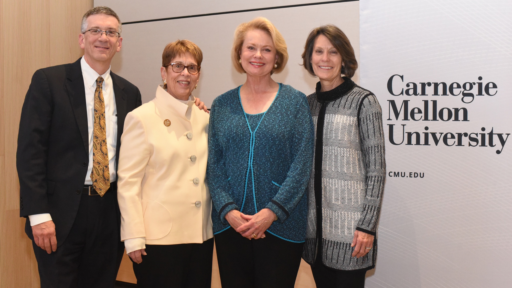 Provost James Garrett pictured with Jeanne Berdik, Bev Elliott and Jennifer Martin of ARCS Pittsburgh